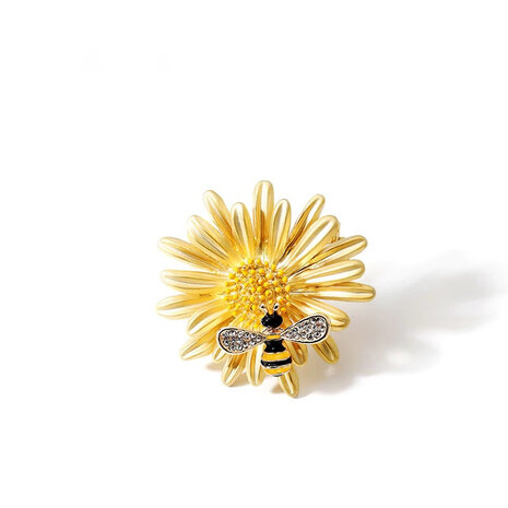 Madeliefje Bij / Hommel Broche Goud