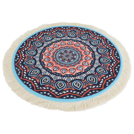 Paisley Power Ronde Muismat met Kwastjes