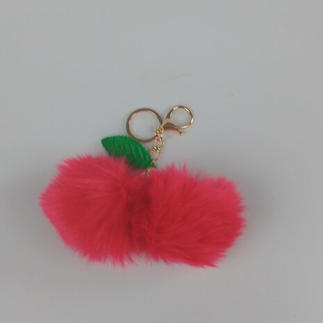 Kersen Fluffy sleutelhanger foto 1