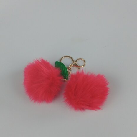 Kersen Fluffy sleutelhanger foto 3