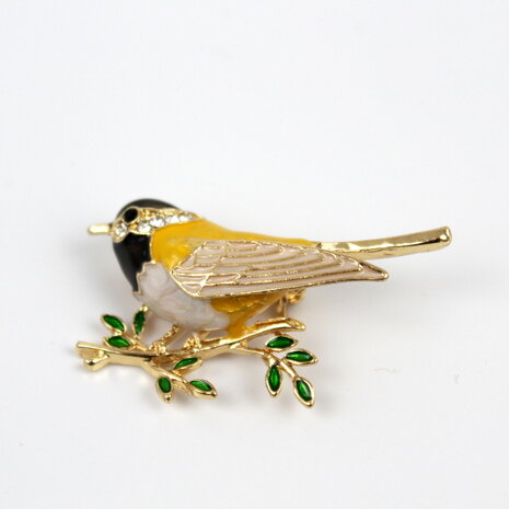 Oriole Vogel Broche Emaille foto 3