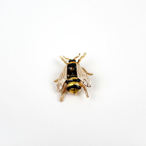 Hommel Broche Emaille Zwart Foto 2