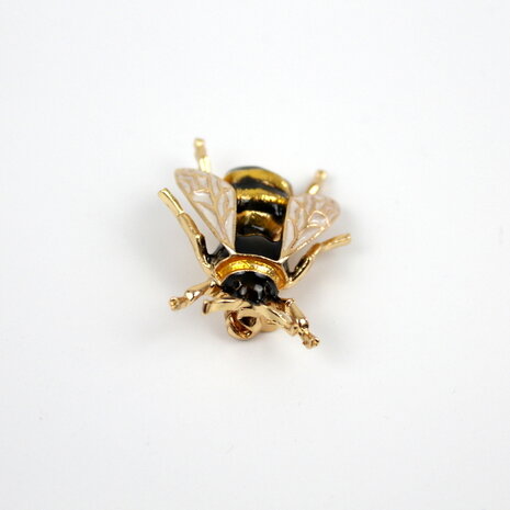 Hommel Broche Emaille Zwart Foto 4