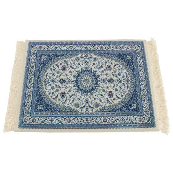 Horizon Blauw Vintage Muismat Perzisch Tapijt met Kwastjes