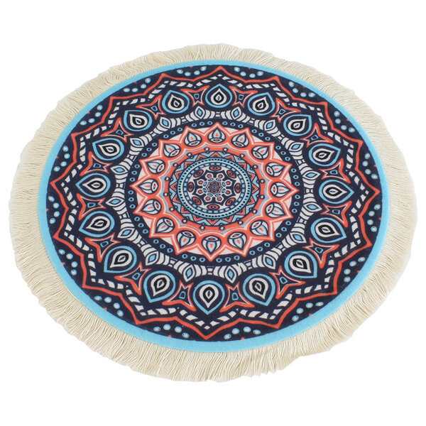 Paisley Power Ronde Muismat met Kwastjes