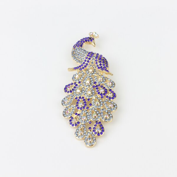 Pauw Broche Rhinestones - blauw