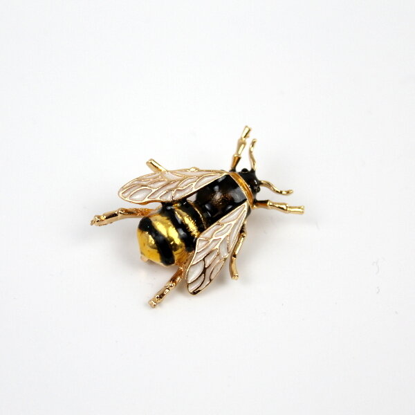 Hommel Broche Emaille Zwart Foto 1