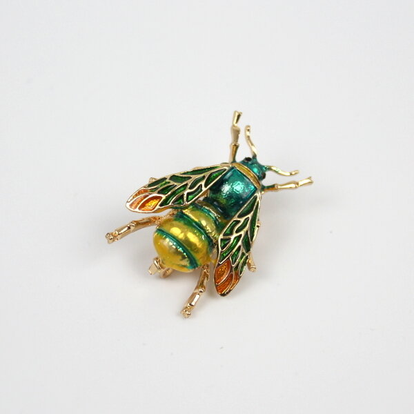 Hommel Broche Emaille Groen Foto 1