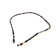 Brillenkoord hip Ibiza katoen blauw rood mix plat