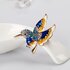 Blauwe vogel broche emaille