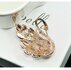 Zwaan Broche Rhinestones Goud